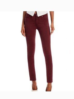 Like New! AG The Prima Cigarette Leg Mid Rise Jeans Burgundy Size 25R